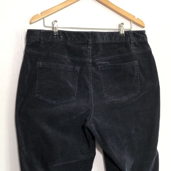 CJ Banks Corduroy Pants Women's 16W Black Straight Leg Pinwhale - Picture 6 of 9